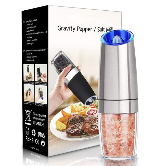 MLID™ Electric Pepper Mill Stainless Steel Set