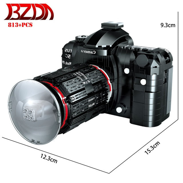 Kit de modelo de cámara retro de mini ladrillos