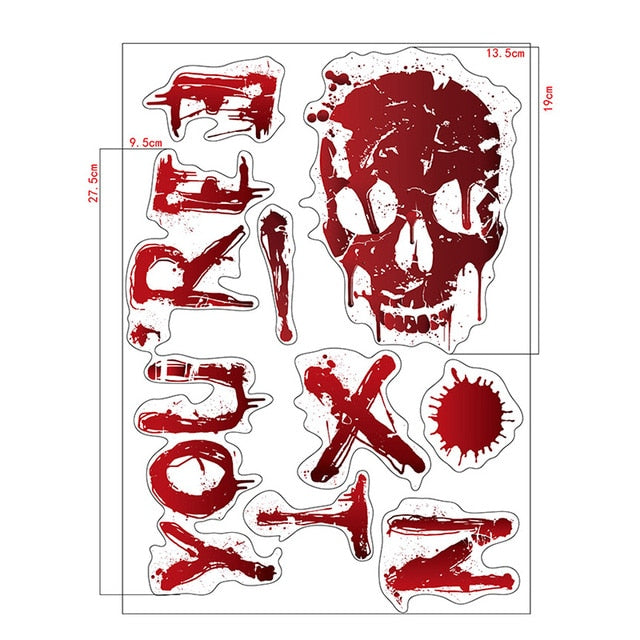 "Hauntingly Horrific: Bloody Handprint Halloween Stickers"