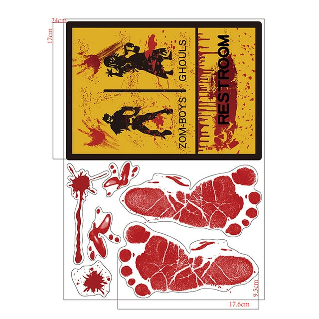 "Hauntingly Horrific: Bloody Handprint Halloween Stickers"