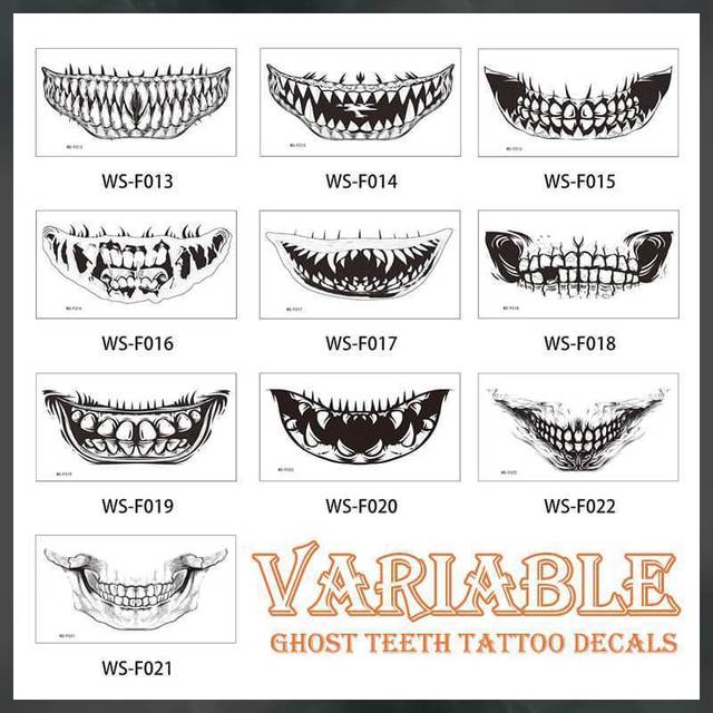 "Halloween Costume Tattoo Artistry Set - 10-Piece Halloween Makeup Stickers"