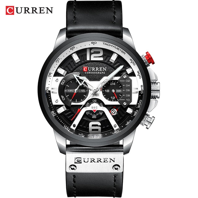 CURREN™ Military Leather Chronograph Wristwatch