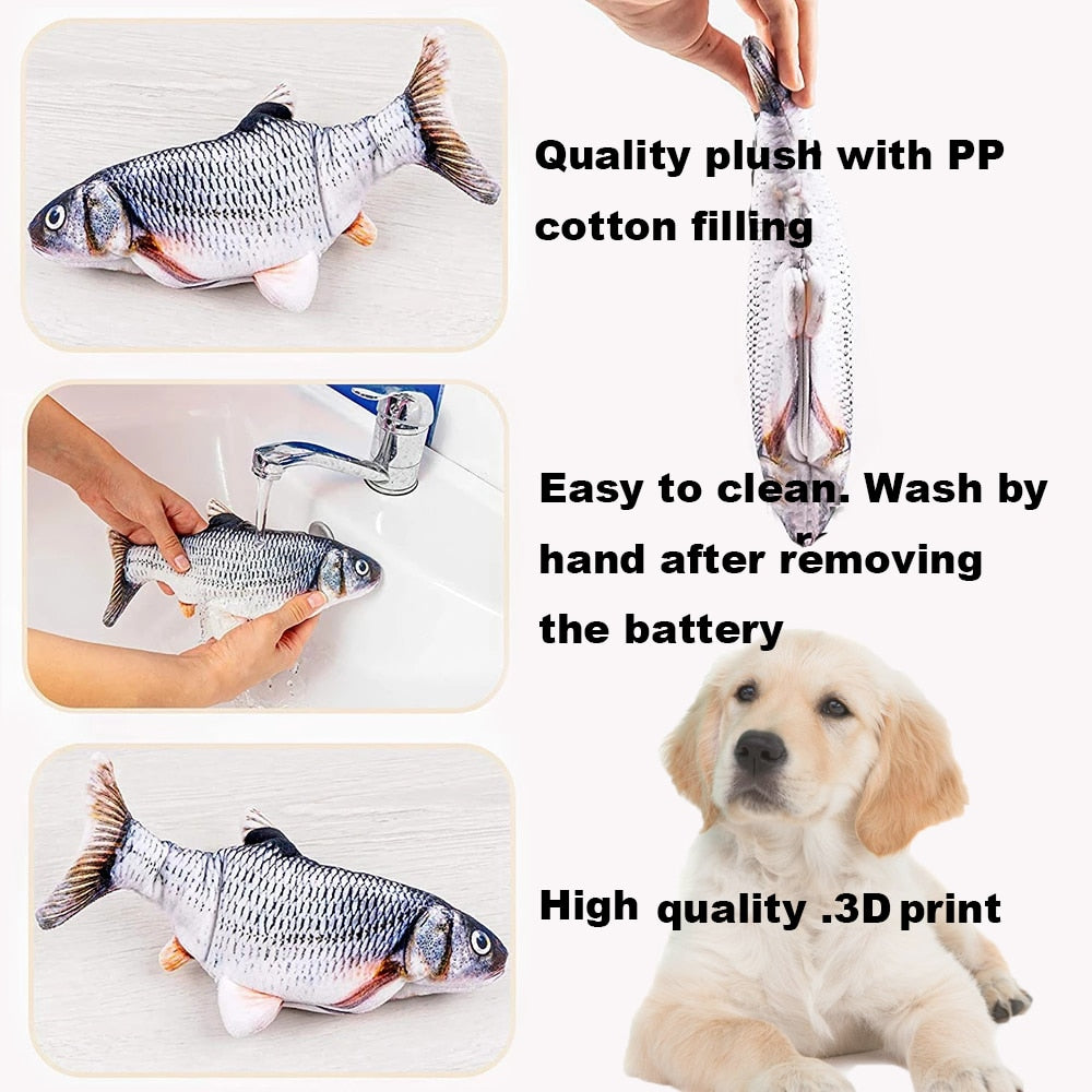 "PawsPlay™ Interactive Electronic Floppy Fish Toy"