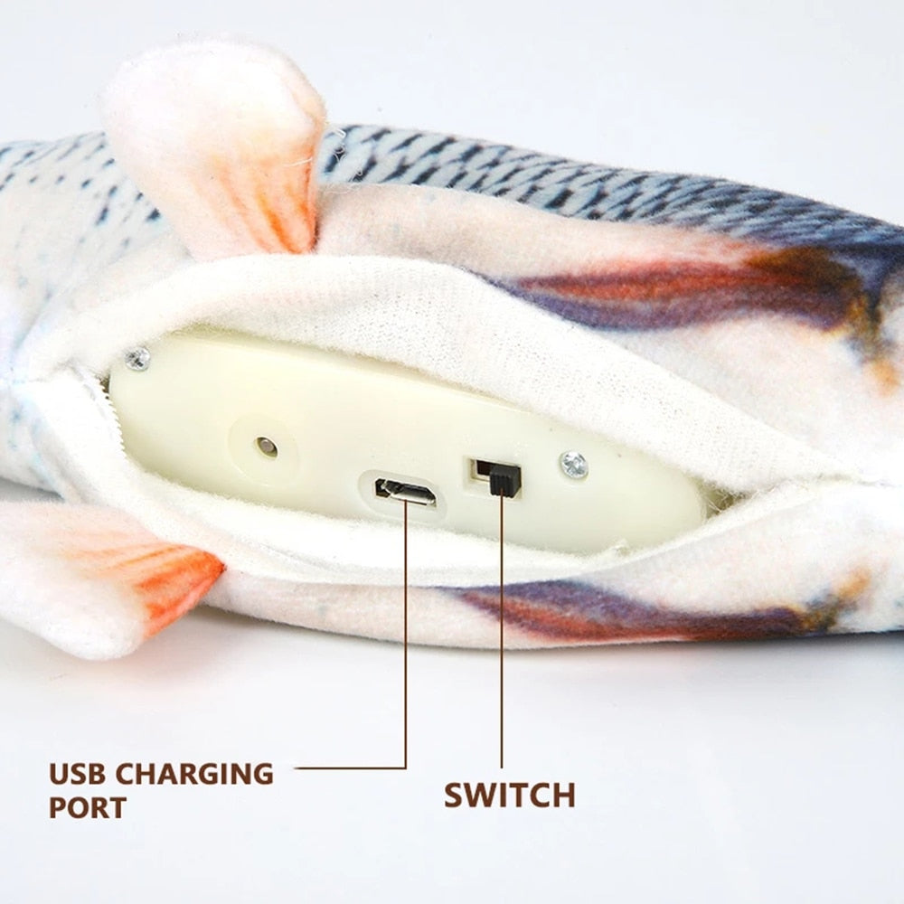 "PawsPlay™ Interactive Electronic Floppy Fish Toy"