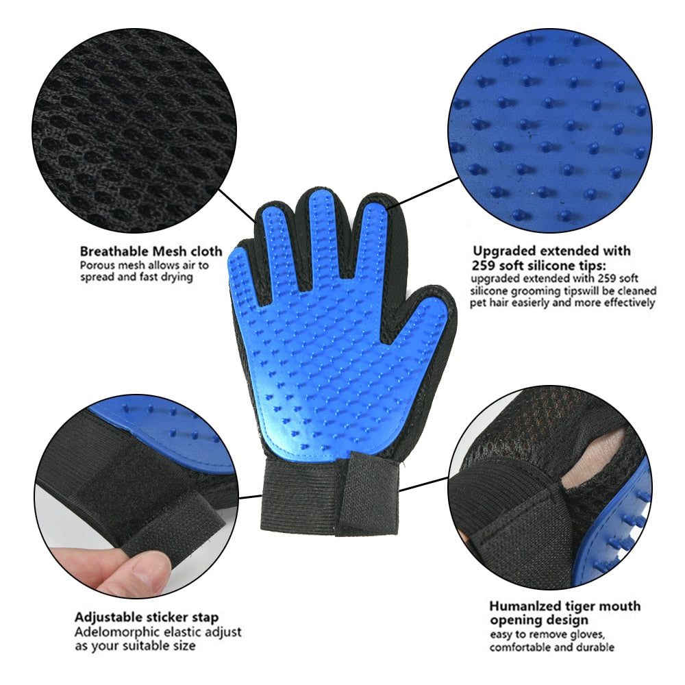 "Glovetouch™ Pet Massage and Grooming Gloves"