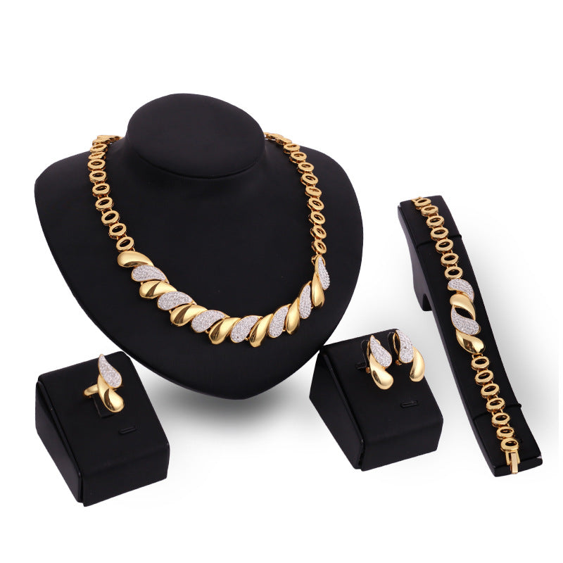 "Eternal Elegance: Mix Style Gold Indian Bridal Jewelry Sets"