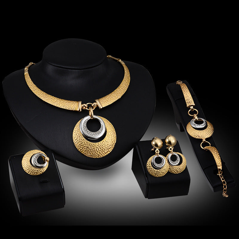 "Eternal Elegance: Mix Style Gold Indian Bridal Jewelry Sets"