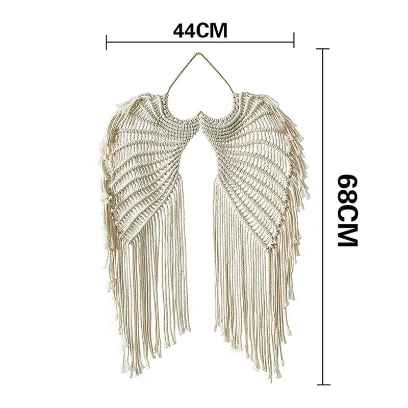 "Heavenly Elegance: Angel Wings Woven Hanging Décor"