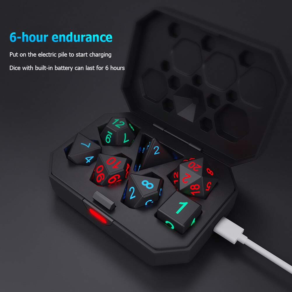 EnchantedGlow™ Electronic Luminous LED DND Dice Set