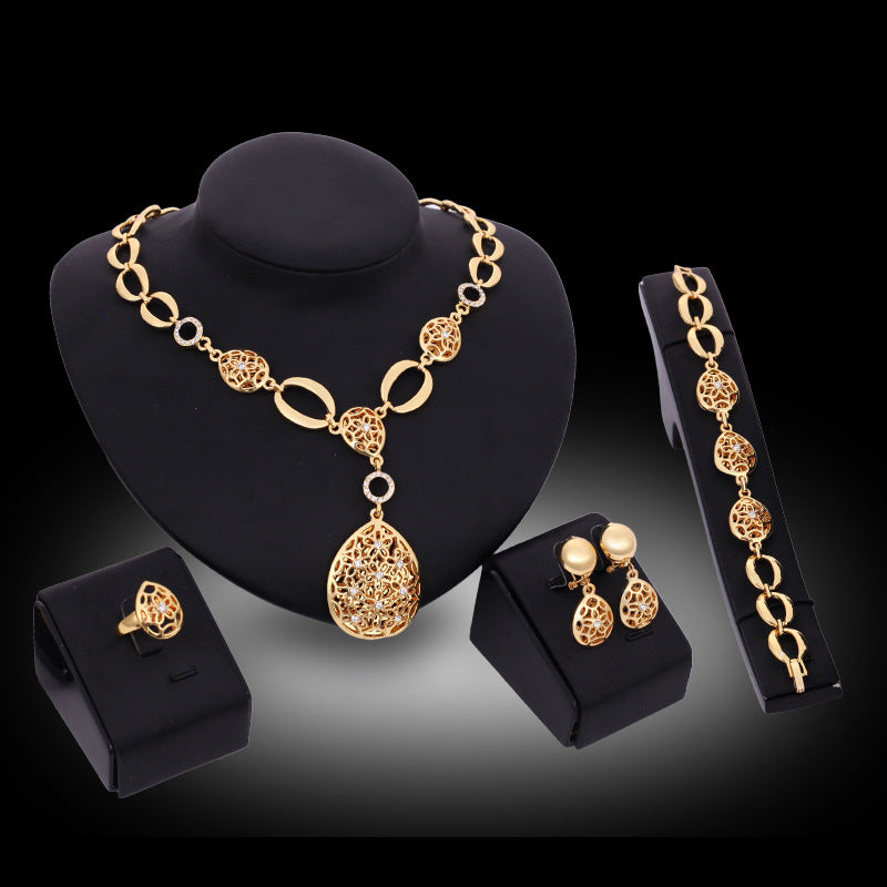 "Eternal Elegance: Mix Style Gold Indian Bridal Jewelry Sets"