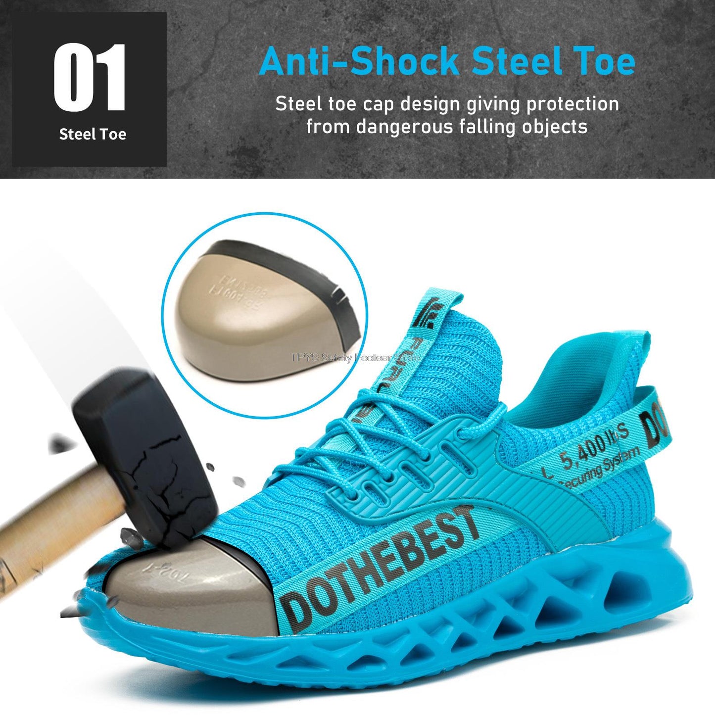 Safety and Comfort : Steel Toe Lightweight Safety Sneakers