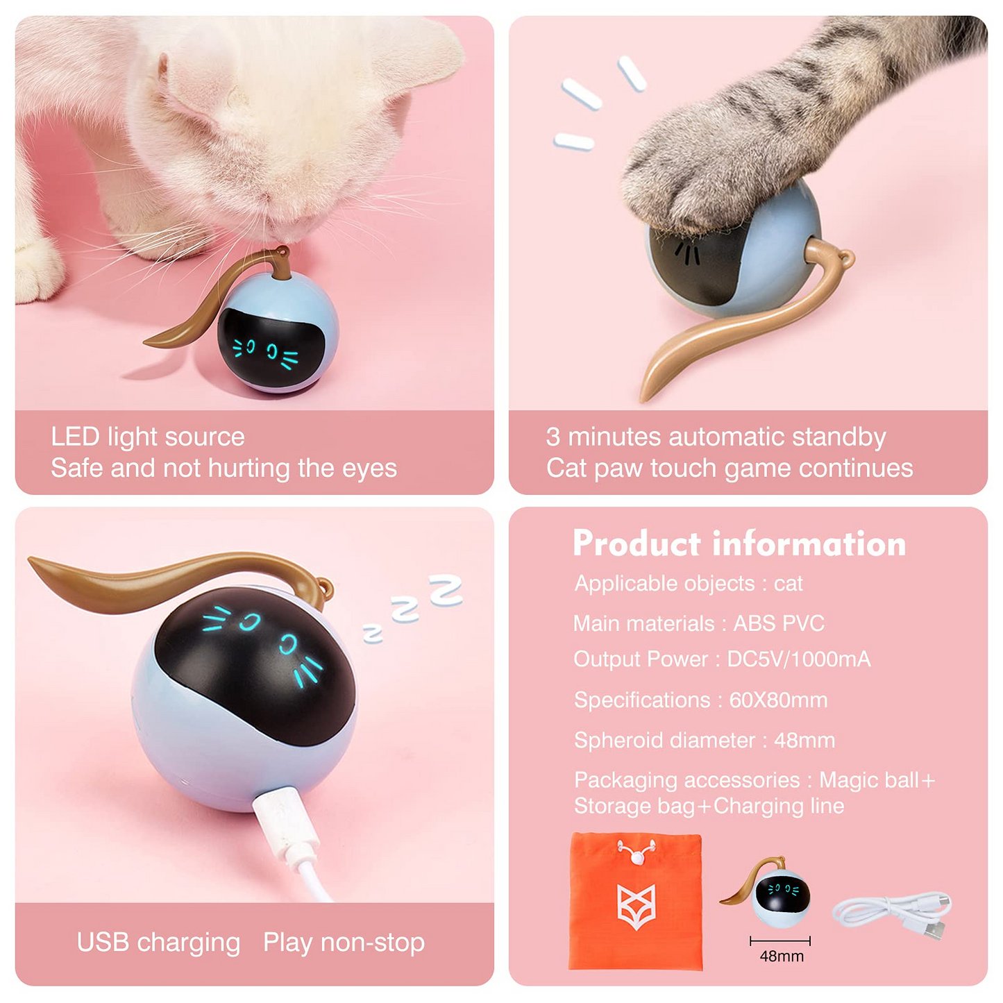 "PurrfectPlay™ Interactive Kitten Electronic Ball"