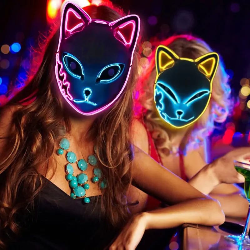 ANDA™ Halloween LED Glowing Cat Face Mask!