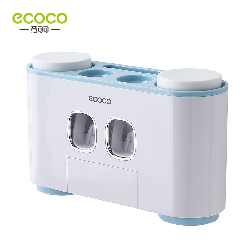 ECOCO Wall Mount Automatic Toothpaste Squeezer Dispenser and Toothbrush Holder