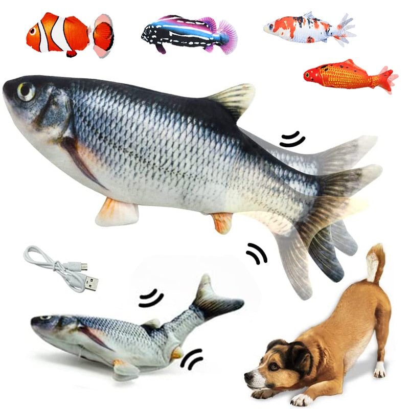 "PawsPlay™ Interactive Electronic Floppy Fish Toy"