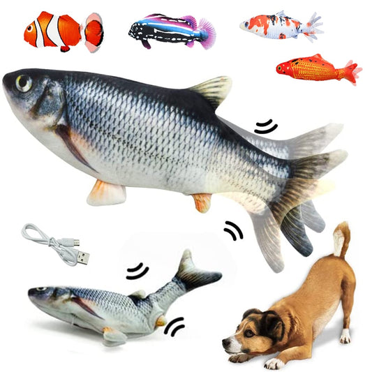 "PawsPlay™ Interactive Electronic Floppy Fish Toy"