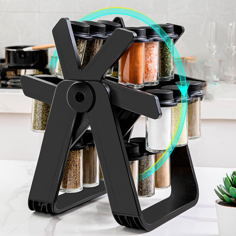 "SpiceMaster™ 360° Rotating Spice Rack: Your Culinary Organizer"