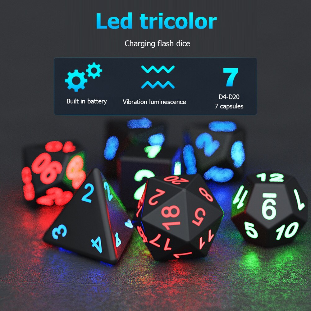 EnchantedGlow™ Electronic Luminous LED DND Dice Set