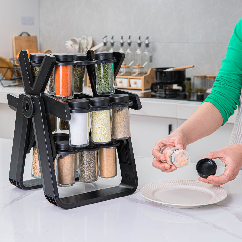 "SpiceMaster™ 360° Rotating Spice Rack: Your Culinary Organizer"