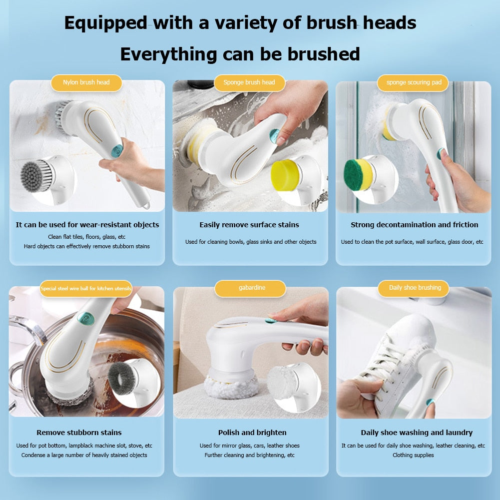 COSOLOCO 5-in-1 Multifunctional Electric Cleaning Brush