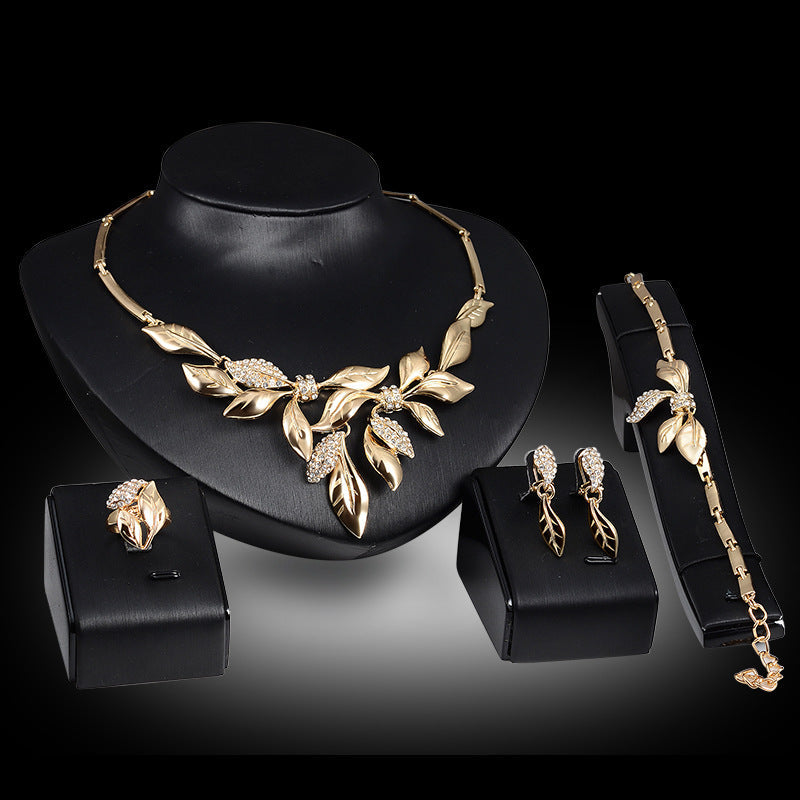 "Eternal Elegance: Mix Style Gold Indian Bridal Jewelry Sets"