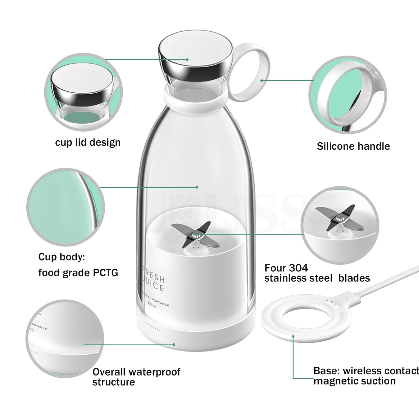 FRESHJUISE™  Blend & Go:Portable Mixer Processor